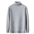 thumbnail image 1 of Men's Turtleneck Sweater Regular Fit Basic Long Sleeve Tee Shirts Solid Color Fall Knit Wear Casual Pullover, 1 of 4