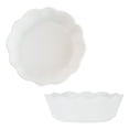 thumbnail image 1 of Qeeadeea Petit Plat de Cuisson, Ensemble de 2, Plat à Casserole en Céramique Coloré Rond, Petite Assiette à Tarte en Céramique Allant au Four-Blanc-15x15x5cm, 400ml, 1 of 7
