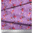 thumbnail image 3 of Soimoi Velvet Fabric Leaves, & Rose Floral Print Sewing Fabric Yard 58 Inch Wide, 3 of 3