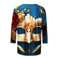 thumbnail image 5 of Outfmvch Chemises Mardi Gras pour Femmes, Manches 3/4 Hauts pour Femmes, Tenue Mardi Gras pour Femmes, Blouses pour Femmes, Hauts d'Entraînement pour Femmes, Tunique Graphique de Carnaval Manches 3/4 Col Rond Blouse Jaune 2TG, 5 of 5