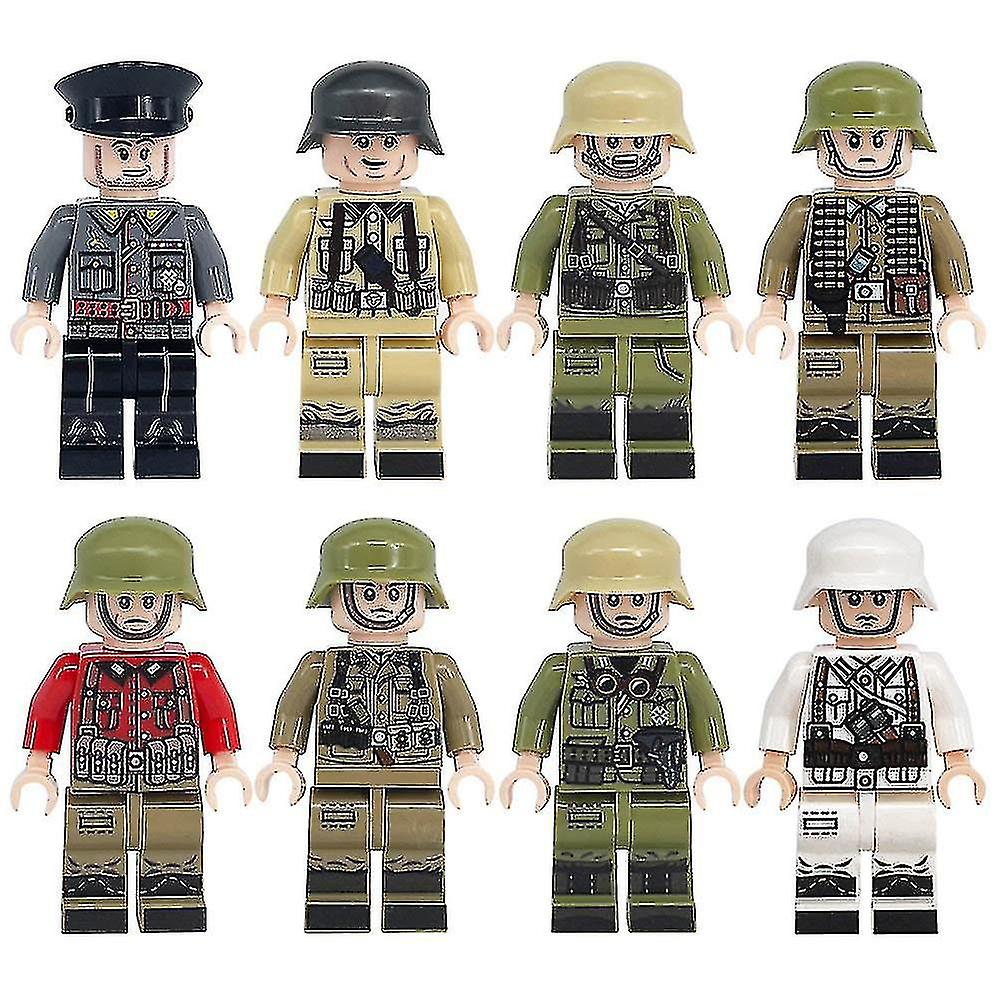 8pcs Military Soldier Dolls Assembling Building Blocks Toys