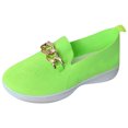 thumbnail image 1 of B91xZ Mocassins Confortables pour Femmes Ballerines à Bout Rond Fermé Chaussures de Soirée Décontractées pour Mariage Dansant, Vert 8, 1 of 5
