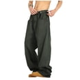 thumbnail image 3 of Amzcrzy Cargo Pants for Men Man Solid Color Work Clothes Style Jeans Easy Straight Tube Trousers Men's Pants Men's Cargo Pants Pants for Men Men's Clothing Slacks for Men, 3 of 3