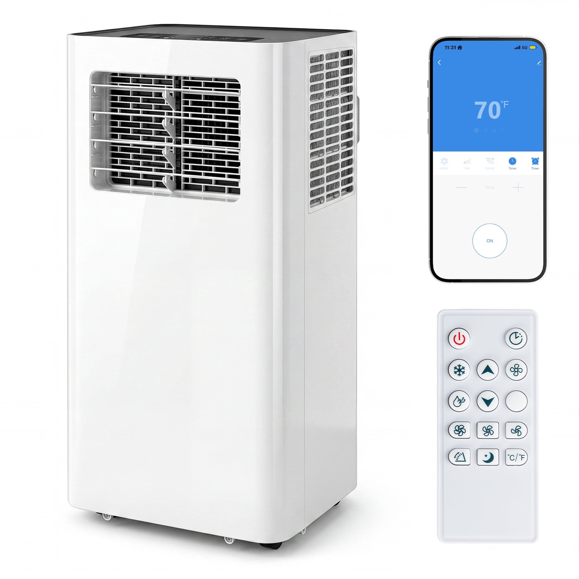 Giantex Smart Portable Air Conditioner 14000 BTU,  3-in-1 AC Unit w/24H Timer