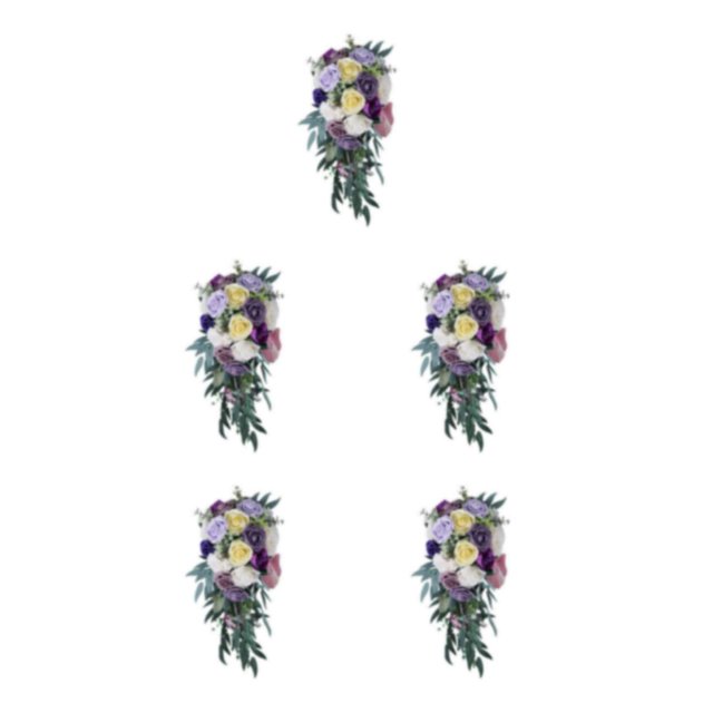 Maytalsory Wide Application Artificial Flower Realistic Appearance Low Maintenance Vintage purple 5Set
