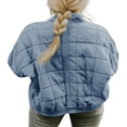 thumbnail image 2 of Women Stand Collar Quilted Jackets Long Sleeve Solid Color Full Zip Padded Jackets, 2 of 6