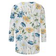 thumbnail image 5 of CEHVOM T-shirt de Mode pour Femme Mi-Long à Manches 3/4 Blouse à Col Rond Hauts Décontractés Liquidation, 5 of 5