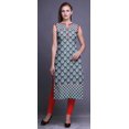thumbnail image 2 of Bimba Tuniques Droites pour Femmes Imprimées Sans Manches Kurti Décontractée Robe Petite, 2 of 5