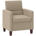 thumbnail image 1 of HOMCOM Modern Accent Chair Fabric Armchair w/ Non-Slip Pads, Light Brown, 1 of 10