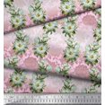 thumbnail image 2 of Soimoi Polyester Crepe Fabric Leaves & Magnolia Floral Print Fabric by Yard 42 Inch Wide, 2 of 3