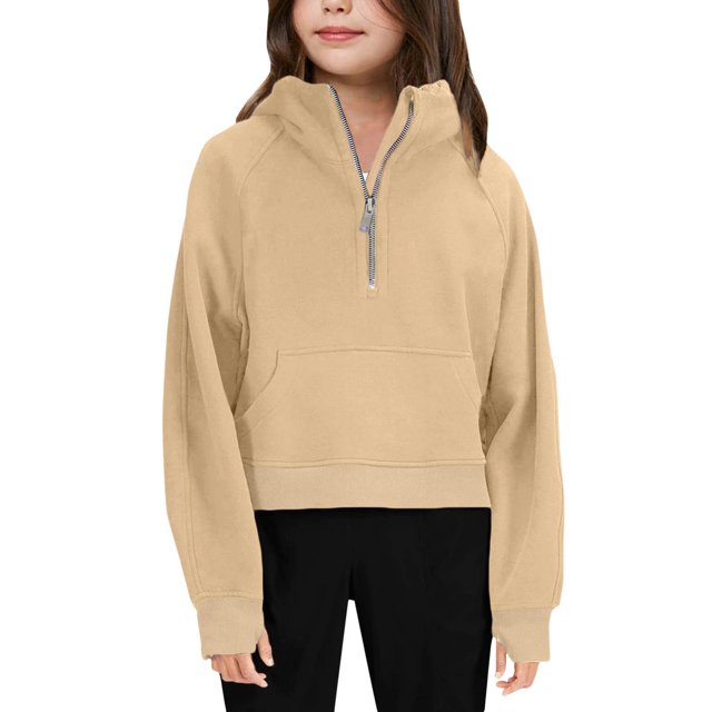 RXIRUCGD Chemise à Manches Longues pour Enfants Hommes et Femmes Col Rond, Kaki, Taille : 120