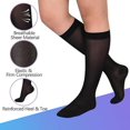 thumbnail image 4 of HLONK Bas de Compression Transparents à Bout Fermé pour Femmes 15-20 mmHg Bas Jusqu'au Genou avec Soutien de la Circulation Chaussettes de Compression Médicale Graduée pour Voyage en Avion, 4 of 7