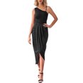 thumbnail image 1 of Cameland Robe Longue d'Été Décontractée Aguichant pour Femme, Unie, à une Épaule, Sans Manches, 1 of 7