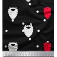 thumbnail image 1 of Soimoi Poly Georgette Fabric Dot & Santa Moustache Christmas Print Fabric by The Yard 42 Inch Wide, 1 of 3