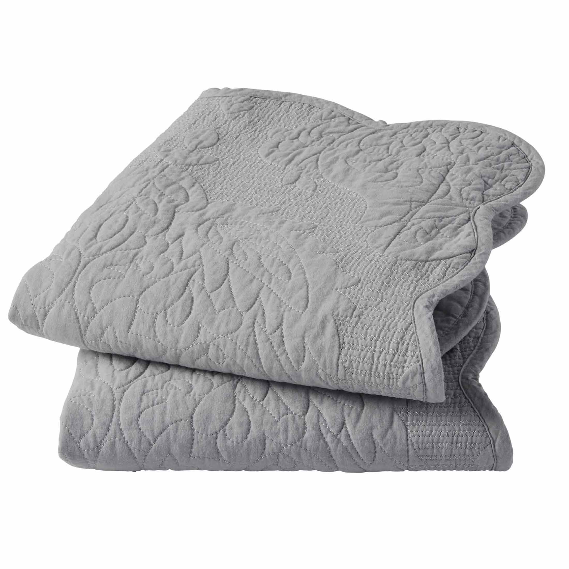 Better Homes & Gardens Embroidered Paisley Medallion Cotton Pillow Shams with Scalloped Edge (Coordinating Coverlet Sold Separately)