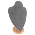 thumbnail image 3 of Collier Présentoir, Multipurpose Scratch Résistance Bois Stable Base Élégant Bijoux Buste Stand pour la Maison pour Salon Gris, 3 of 8