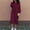 Wine, variant on Gspmoly Summer Dress, Fashionable Women'S Long Sleeved V-Neck Solid Color Hooded Loose Fitting Dress Evening Dresses for Women Prime Deals