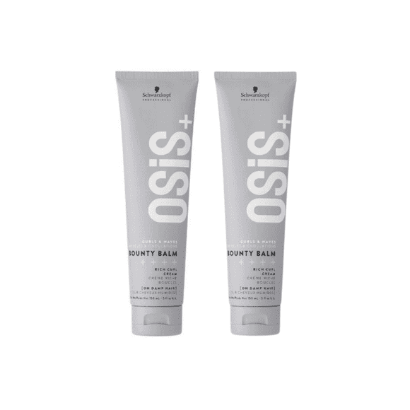Schwarzkopf Osis Bounty Balm Crème Intensive pour Boucles 150 ml / Boucles Naturelles, Peignage Facile et Cheveux Doux, Lot de 2