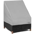 thumbnail image 1 of Housse de Chaise de Patio Extérieure NEH - 40 Pouces L x 40 Pouces P x 36 Pouces H - Matériau Respirant, Protection contre les Rayons du Soleil et Housse de Rangement Résistante aux Intempéries - Gris avec Ourlet Noir, 1 of 5