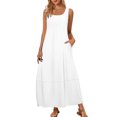 thumbnail image 2 of Liquidation d'Économies d'Été! Robe Courte Décontractée Sans Manches pour Femme, Été Printemps, Col Rond, Débardeur Ample, Robe Courte de Plage, Tendance pour Vacances, Plage Ou Événements Décontractés Liquidation Ventes Aujourd'hui Aubaines Prime, 2 of 9