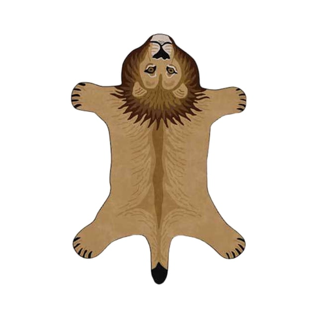 Sokhug Tiger Print Rug Cartoon Cute Faux Area Rugs Fluffy Lion Leopard Animal Print Mat Carpet Small Rugs for Playroom Room Home Decor 30x18in