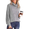 thumbnail image 4 of Faithtur Chandail à Col Roulé Mignon pour Femmes Couleur Unie Manches Longues Tricot pour Automne Mode Urbaine Chaud, 4 of 7