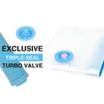 thumbnail image 2 of 6Pcs Reusable Vacuum Storage Bags Set, Space Saver Bags, Save 75% More Storage Space. Double Zip Seal and Leak Valve, Travel Hand Vacuum Pump Included, 39 X 31-Inch, 2 of 8