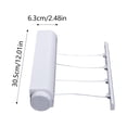 thumbnail image 2 of Retractable Wall Mounted Clothes Hanger Flexible Drying Rack Indoor Laundry Towel Dryer Line with Hooks, 2 of 4