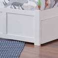 thumbnail image 3 of Madison Lit Plateforme Simple en Bois avec Pied de Lit et Tiroirs de Rangement, Blanc, 3 of 8