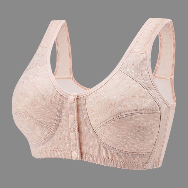 zanvin Wireless Bra, Women Sexy Lingerie Cotton Comfortable U-shaped Back Four Rows Of Buttons Gathered Together Without Steel Rings Three-Dimensional Cup Underwear Bra,Beige,XXXL