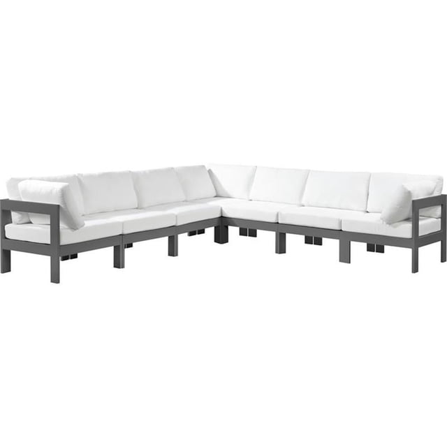 Meridian Furniture Nizuc Sectionnel Modulaire de Patio Extérieur Blanc