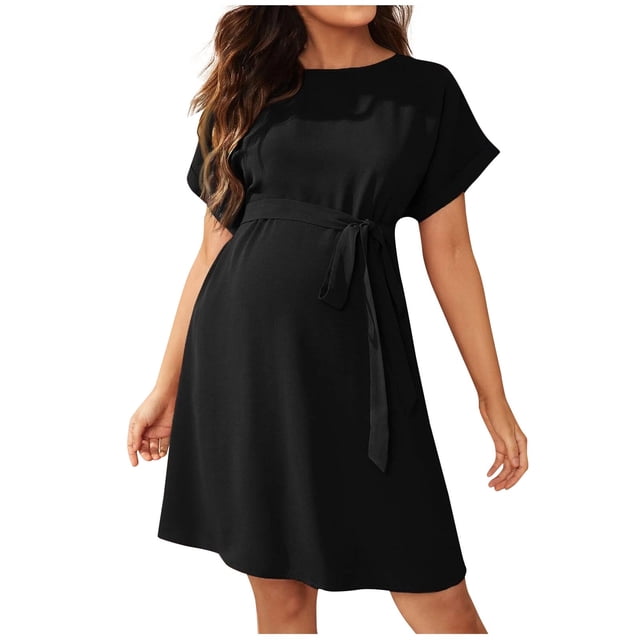 RXMEKW Robe de Maternité pour Femmes Camisole Sans Manches avec Bretelles Ajustables et Ourlet Trapèze, Tissu Extensible Doux pour la Grossesse et le Post-Partum
