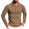 thumbnail image 1 of Jalioing Men's Collared Shirt Long Sleeve Button Golf Shirts Business Casual Ribbed Stretchy Pullover Tee, 1 of 5