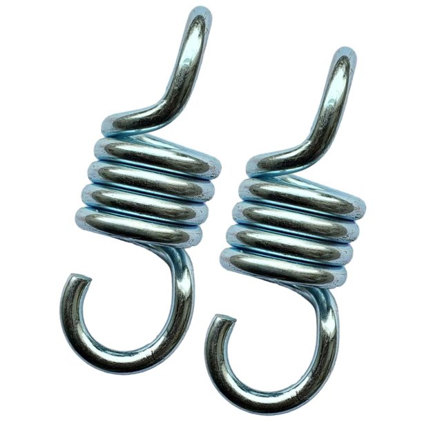 HILABEE Pièces de Quincaillerie à Ressort 2x pour Chaise Suspendue de Patio Extérieur, avec Deux Ressorts en Acier Mesurant 37mmx105mm. Ces Ressorts Durables Sont Conçus pour les Hamacs, l'Équipement de yoga et l'Appareil de Mise en Forme. Leur Taille Compacte et Leur installation Facile les Rendent Idéales pour Divers Usages Extérieurs et Intérieurs.