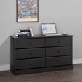 thumbnail image 2 of Prepac Astrid Black 6-Drawer Dresser, 2 of 6