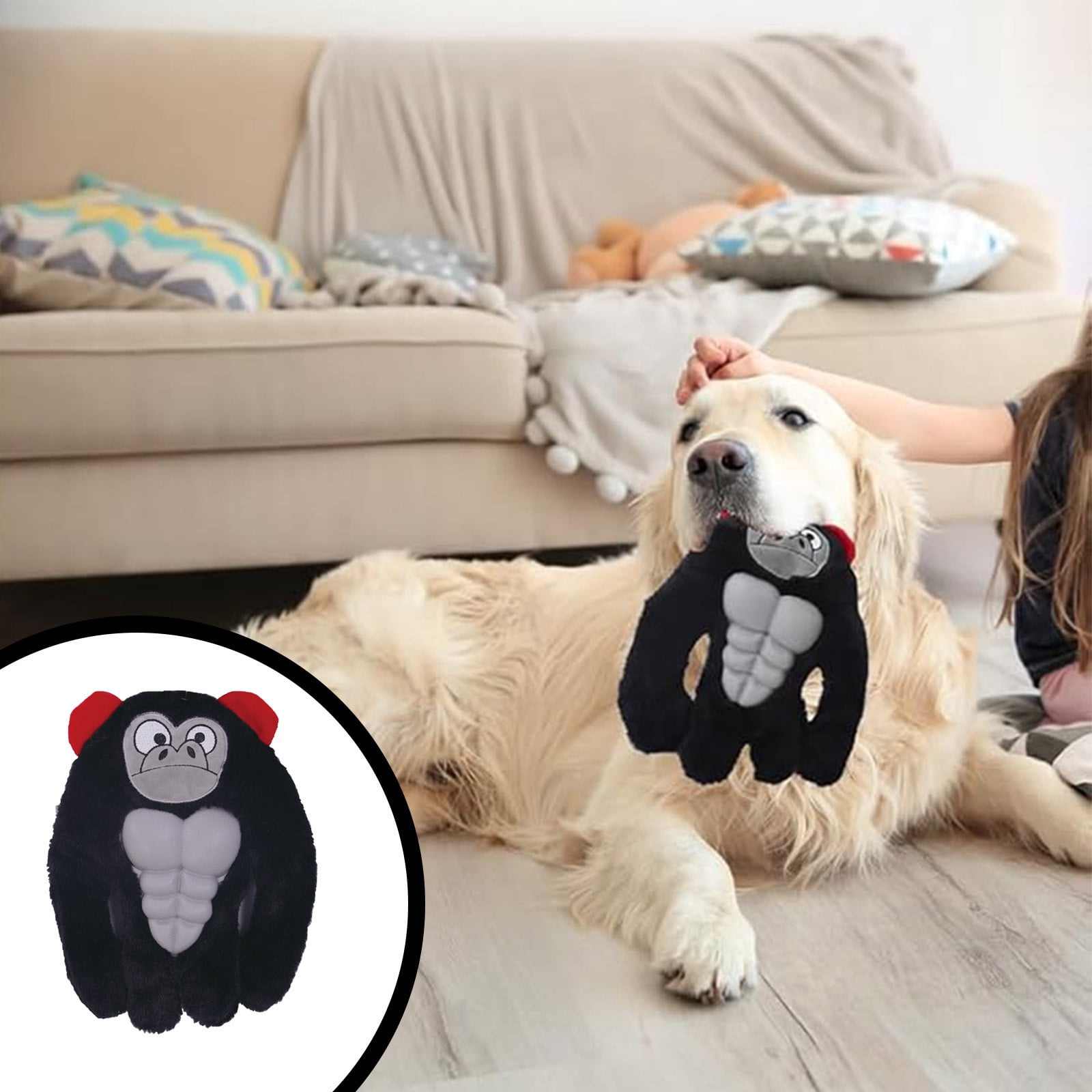 Indestructible Tough Dog Toys for Heavy Chewers Interactive Dog Chew Toys with Rubber Muscles Squeak Dog Toys for Aggressive Chewers Dog Toys for Small Medium Large Breed
