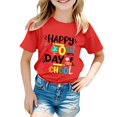 thumbnail image 1 of FhsagQ le 7 Juillet Garçon et Fille Mode Décontractée Imprimé Col Rond Ample Manche Courte T-Shirt Haut Filles Printemps T-Shirts Taille 8-10 Moins de 20 Printemps Chemises Fille Taille 10-12 pour la Plage Rouge 11-12 Ans, 1 of 4