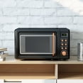 thumbnail image 3 of Costway 0.7Cu.ft Retro Countertop Microwave Oven 700W LED Display Glass Turntable New, 3 of 10