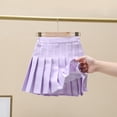 thumbnail image 4 of MIASHUI Jupe Plissée Mini pour Filles Taille Haute Tennis Uniforme Scolaire Jupes, Violet, 11-12 Ans, 4 of 4
