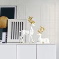 thumbnail image 4 of jifeng 2 Pcs Figurine de Cerf en Résine Décoration Statue Blanche, 4 of 9