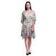 thumbnail image 1 of Bimba White5 Leaves Fruits,Spices & Ladies Kaftan Holiday Loungewear Midi Dress Beach Sortie de Plage-4X-5X, 1 of 5