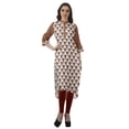 thumbnail image 3 of Moomaya Kurta Tunique à Ourlet Droit Imprimée pour Femmes, Kurti à Col Mandarin, Tenue d'Été, 3 of 6