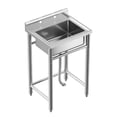 thumbnail image 4 of AKDSteel Commercial Stainless Steel Kitchen Sink, Freestanding Utility Sink With 360° Rotatable Faucet, Pipe, And Filter Drainer For Laundry, Garage, Or Shop, 4 of 8