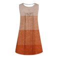 thumbnail image 4 of Dvkptbk Robe d'Été Décontractée pour Femme 2024 à Col Rond, Manches Courtes, à Blocs de Couleur, Robe de Plage Boutonnée, Ourlet Évasé, Fluide, Plissée, T-Shirt, Midi, Courte, 4 of 4