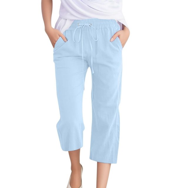 Women Comfortable High Waisted Wide Leg Pants Drawstring Elastic Trousers Comfy Straight Leg Long Pants With Pockets