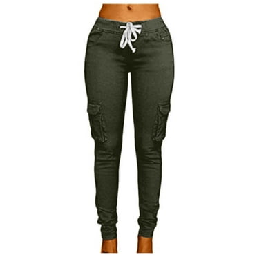 Mrat Women's Golf Pants Women Summer Casual Flare Pants for Women Elastic Womens Black Pants Waist Khaki Pants Women Printed Pants Green XXL