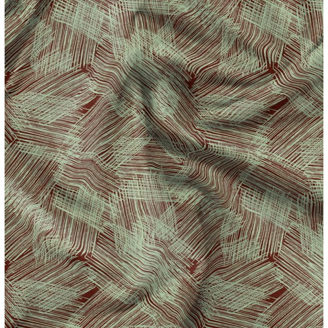 Soimoi Red Silk Fabric Abstracts Abstract Print Fabric by Yard 42 Inch Wide