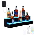 thumbnail image 1 of LED Lighted Liquor Bottle Display Shelf, 30 Inch 2-Tier Acrylic Wall-Mounted Bar Shelf, Multicolor Lighting, Remote, Wireless & App Control, Music Modes, Timer, Modern Rack, Rectangle, 30 inches, 1 of 7