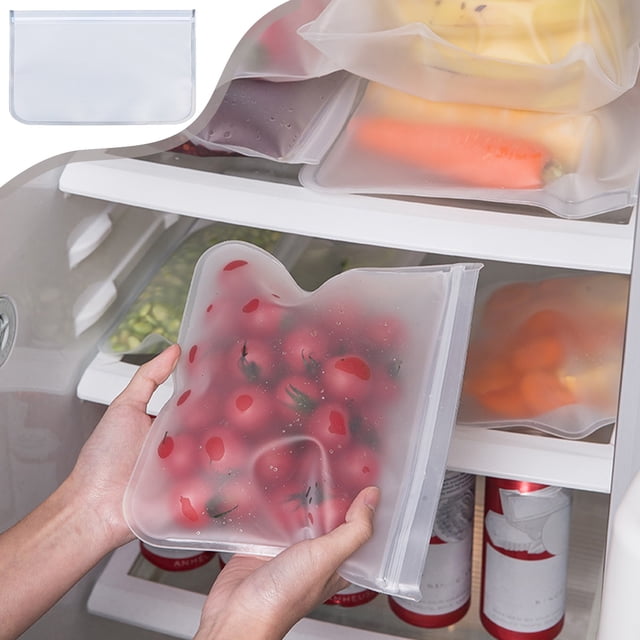 EVA Food Storage Bag | Clear Reusable Refrigerator Preservation Bag 28x20cm | Sealed Freshness Saver for Fruit, Vegetables, Meat | High Transparency, Durable Plastic | Easy Self-Sealing, Leakproof