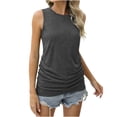 thumbnail image 2 of EGNMCR Camisoles pour Femmes Été Femmes Couleur Unie Col Rond Poche Sans Manches T-Shirt Décontracté Hauts Camisole, 2 of 8